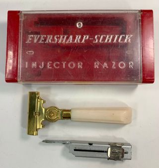 Vintage Antique Eversharp - Schick Injector Razor With Case & Blade Made In 1937