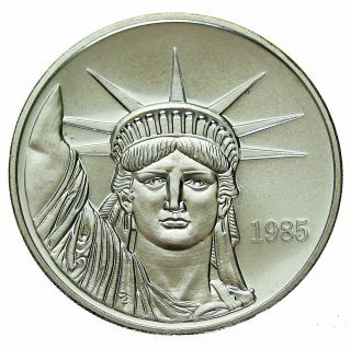 Vtg 1985 Jm Johnson Matthey Liberty Trade Dollar 1 Oz.  999 Fine Silver Round