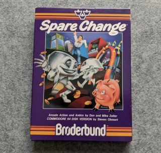 Spare Change Box Commodore 64 Brodebund Vintage Computer Game 1983 C64
