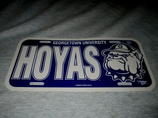 Georgetown University Hoyas - Vintage 1990s Era License Plate