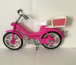Vintage 1983 Barbie Hot Pink Moped Scooter Motor Bike Bicycle Mattel 4856