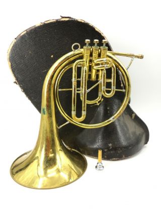 Vintage Ambassador F.  E.  Olds And Son French Horn Instrument & Case