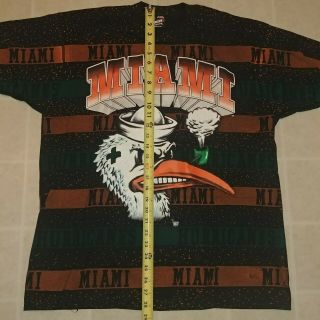 Vintage 90 ' s Miami Hurricanes T - Shirt Men ' s sz XL NCAA Football UM Canes 3