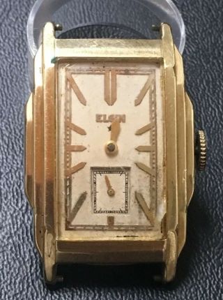 Vintage 14k Gold Filled Elgin 17 Jewel Men’s Watch Step Side Case Runs Rt106