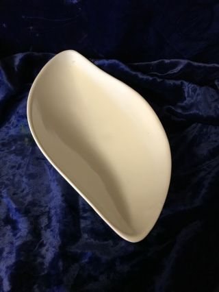 Vintage Mid Century Modern Cal Style White Luster Dish California Pottery 99