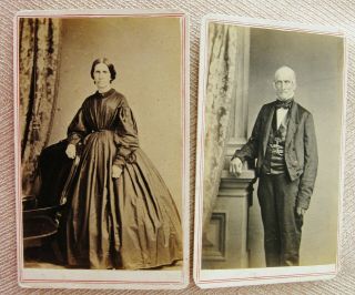 2 Antique Civil War Era Cdv Photos Of Stacy & Lenah B.  Brown Philadelphia Pa