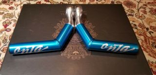 Onza Blue Minty Vintage Show Bike Welded Aluminium Bar Ends