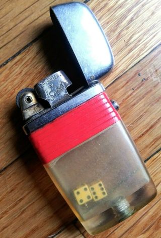 Scripto Lighter Vintage Dice (empty) In Case