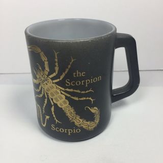 Vintage Federal Glass Zodiac Horoscope Mug.  The Scorpion