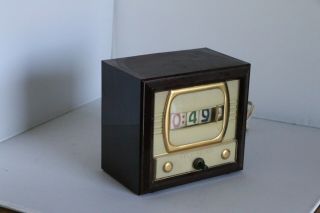 Vtg 1950 ' s Tymeter Tele - Vision Clock,  Electric Flip Number Numechron TV 3