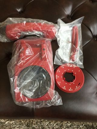 Vintage Nos Western Electric Red Phone Shell,  Cord,  And Handset