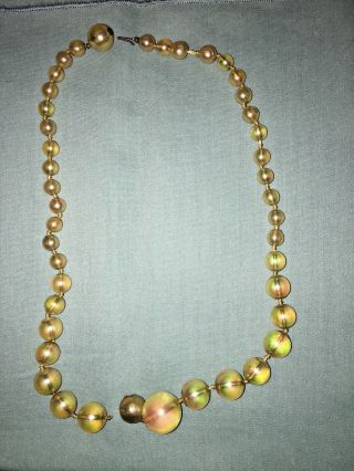 Antique Art Deco Faux Pearl Beaded Necklace 20 " Long Broken