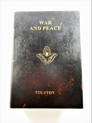 Book Box - Faux Leather Bound Book - Titled " War And Peace " - 9 " X 6 " X 2 " -