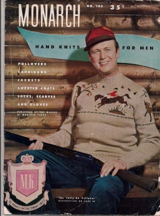 Monarch Hand Knits For Men Vintage 1950s Knitting Patterns Pullovers Jackets