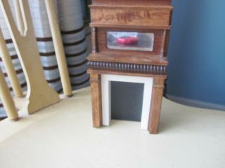 Vintage Dollhouse Miniature Doll Furniture Wood Fireplace Mantle 4.  25w X 7.  25t