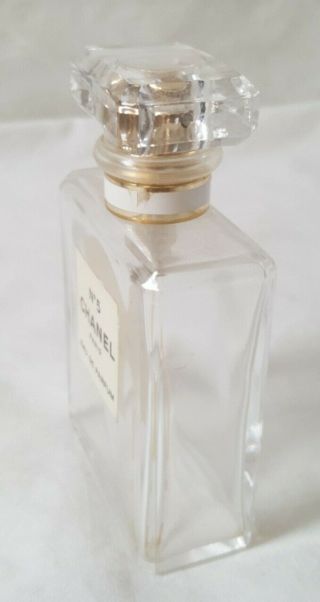 Vintage 1950s EMPTY Chanel No 5 Crystal Glass Perfume Bottle w - spray 1.  7oz 50 ml 3