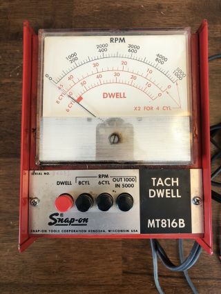 Good Vintage Snap - On Tools Tach Dwell Meter Mt816b Tachometer