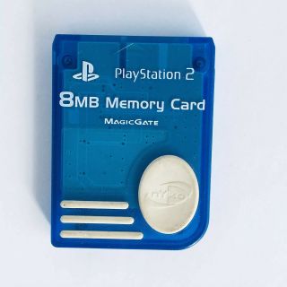 Rare Blue Nyko Playstation 2 Memory Card Ps2 Magicgate Ps - 80516 Vintage