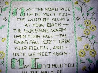 Vintage Embroidery Picture Saying 