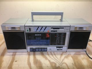Vintage Sony Cfs - 3000 Stereo Radio Cassette Recorder Boombox Ghetto Blaster