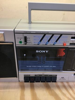 Vintage Sony CFS - 3000 Stereo Radio Cassette Recorder Boombox Ghetto Blaster 3