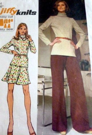 Lovely Vtg 1970s Top,  Skirt,  & Pants Sewing Pattern 14/36