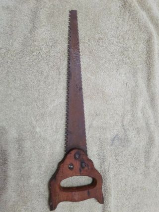 Double Edge Blade Pruning Hand Saw Rip Cross Cut Saw Vintage Wood Handle