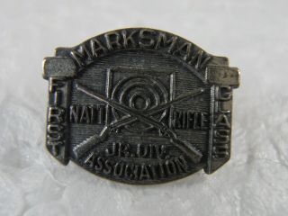 Vtg National Rifle Association Jr Marksman Sterling Silver Pin 1st Class Nra