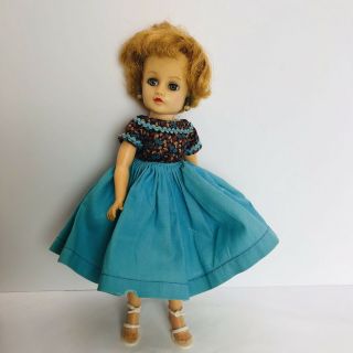 Vintage 50s NANCY ANN Vinyl Blonde Doll in Garter Panty Hose Heels Dress Slip 2