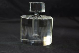 Oleg Cassini Art Deco Crystal Perfume Bottle Signed