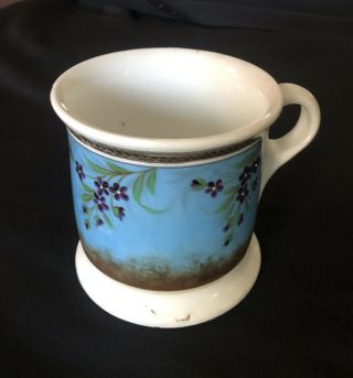 Vintage Shaving Cup Blue White With Gold Trim On Mug Home Decor Man Cave Cabin
