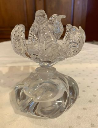 Vintage Heavy Crystal Perfume Bottle With A Swirl Pattern