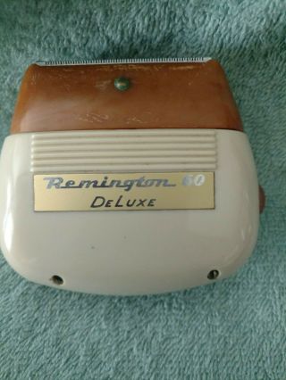 Vintage Remington Deluxe 60 Electric Razor Shaver w/ Case & Box 2