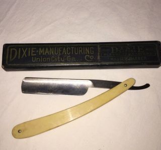 Vintage Dixie Manufacturing Co.  Celluloid Straight Razor Union City,  Ga