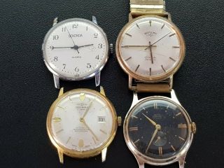 . Dealers Joblot Vintage Gents Watches Mechanical Wind Up Rotary Smiths