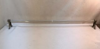 Vtg 1940’s? Glass Towel Rod Straight Bar With Mounting Hardware 23 3/4” Long
