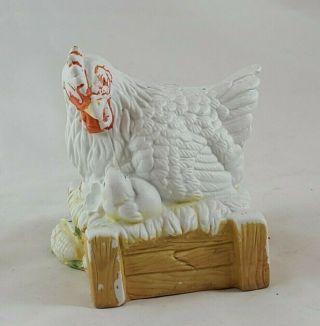 Vintage Chicken And Chicks On A Wooden Color Nest