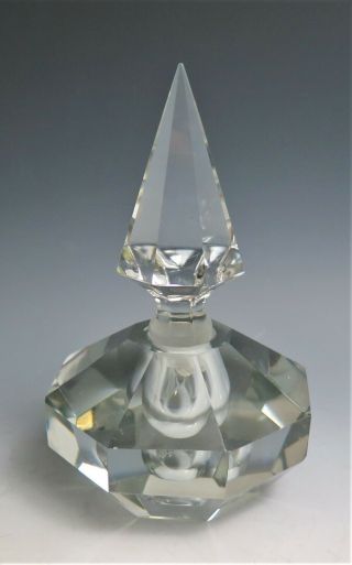 Vintage Octagon Panel Cut Crystal Perfume Decanter