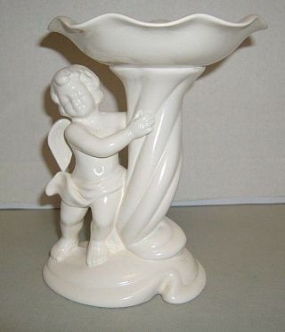 Vintage Angel Soap Dish On Pedestal White Ceramic 1976