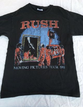 Vintage Rush Moving Pictures 1981 Tour T Shirt Black Small Cotton