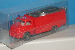 Vintage Wiking Fire Truck Mercedes Benz Germany/plastic 1/87 (us1)