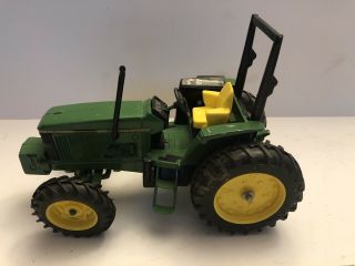 Vintage John Deere Tractor Toy Metal With Plastic Tires And Accessories 10” 0036