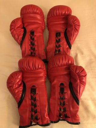 Vintage EVERLAST 2 PAIRS Lace Up BOXING GLOVES 2924 3