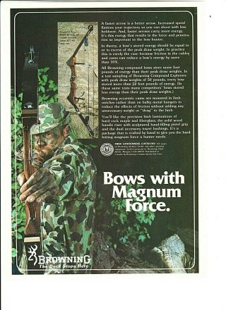 Vintage 1978 Browning Bowhunting Archery Explorer I Compound Hunting Bow Ad