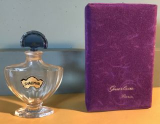Vintage Shalimar Guerlin Perfume Cologne Bottle Paris 3” Empty