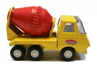 Vintage 1970s Mini - Tonka Truck - Red & Yellow Steel Cement Concrete Mixer