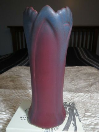 Vintage Van Briggle Pottery Mulberry Purple Vase Art Deco Fans