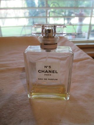 1950s Almost Empty Chanel No 5 Crystal Glass Perfume Bottle W - Spray 1.  7oz 50 Ml