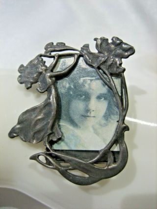 Estate Vintage Sterling Silver Ornate Art Nouveau Picture Frame Brooch Pin