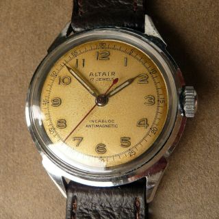 Vintage Altair Military Style Hand Wind Watch,  1940s/50s,  Well.